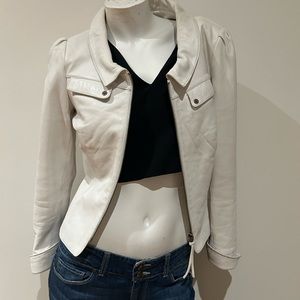 White real leather Danier jacket size xs